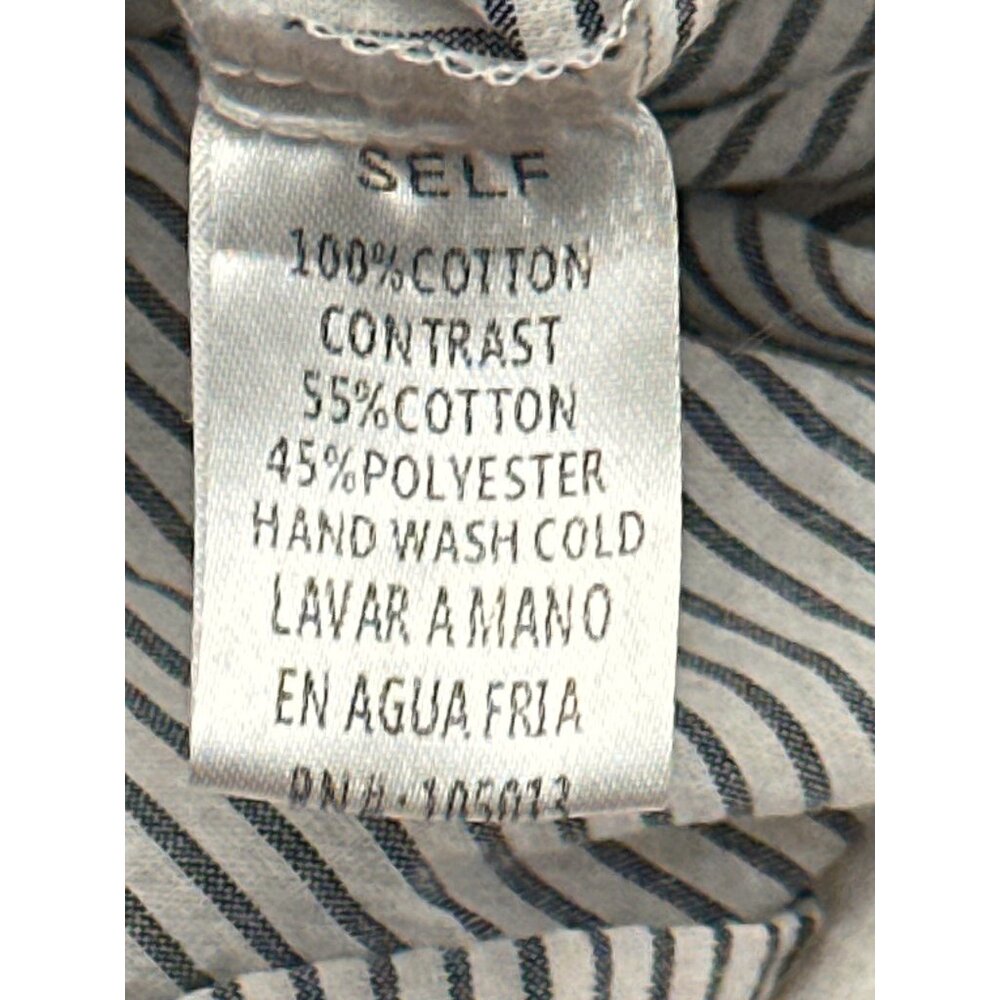 CCC Striped Bohemian Embroidered Long Sleeve Blouse V Neck Peplum Hem Coquette S - Picture 7 of 8